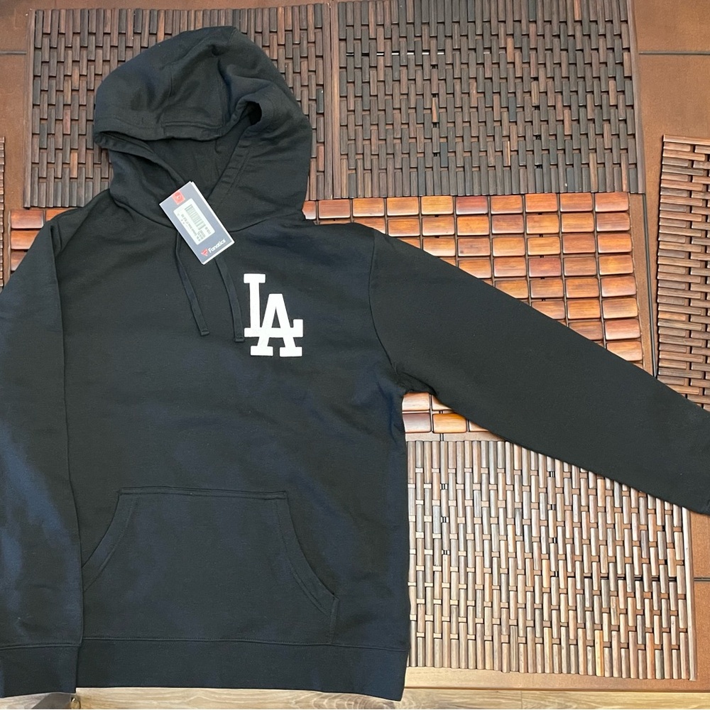 Fanatics Black Julio Urias Dodgers LA Logo Hooded Sweatshirt